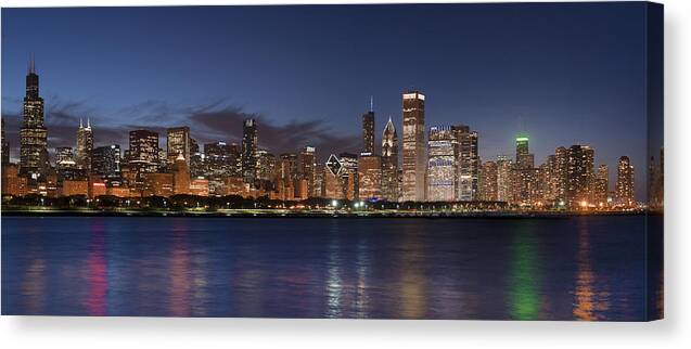 Chicago Canvas Print featuring the photograph 2012 Chicago Skyline by Donald Schwartz