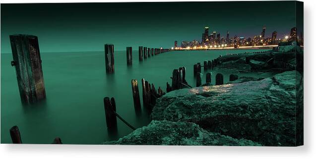Chicago Canvas Print featuring the photograph Chilly Chicago by Dillon Kalkhurst