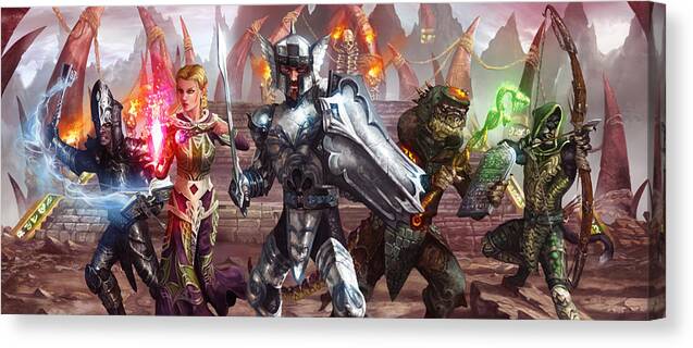 Ryan Barger Canvas Print featuring the digital art Everquest Hero League by Ryan Barger