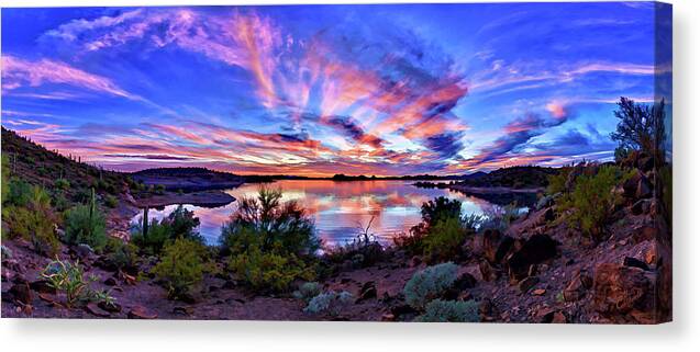 Nature Canvas Print featuring the photograph Desert Afterglow by ABeautifulSky Photography by Bill Caldwell
