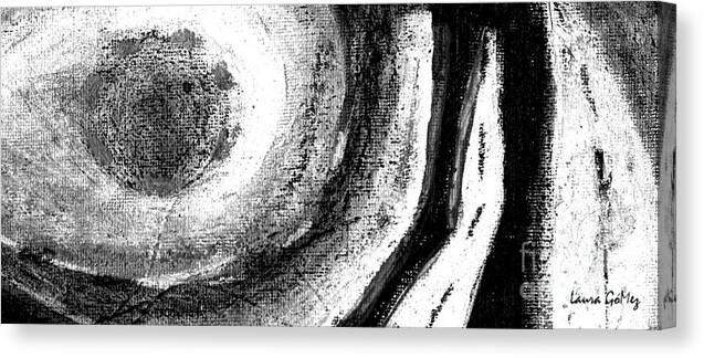 Black And White Art Canvas Print featuring the painting Moonlight - Luz de Luna- Long Horizontal Strip Format by Laura Gomez