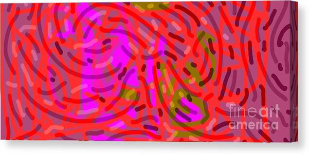 Red Canvas Print featuring the digital art Red on Red by Joe Roache