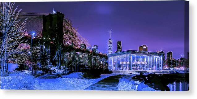 Landscape Canvas Print featuring the photograph Winter Night by Theodore Jones