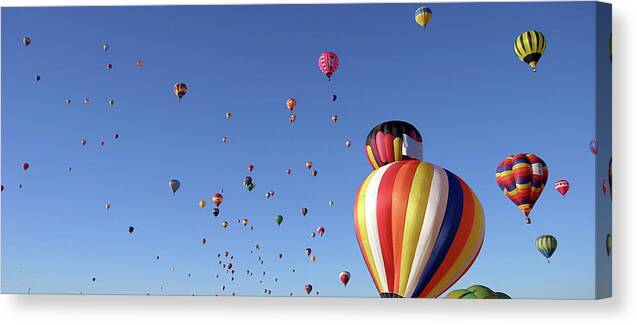 Panoramic Canvas Print featuring the photograph Mass Ascension 2 by Gh01