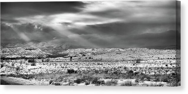Landscape Canvas Print featuring the photograph Snow Covers Northern New Mexico by Candy Brenton