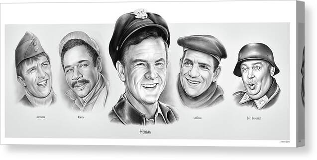 Ww2 Canvas Print featuring the drawing Hogans by Greg Joens