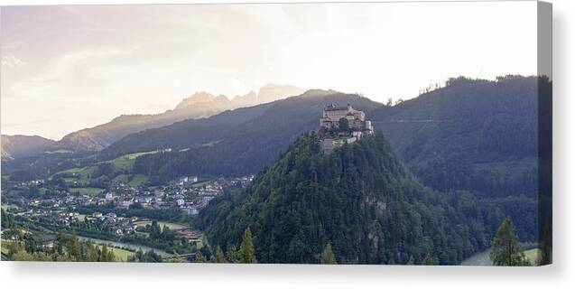 European Canvas Print featuring the photograph Panorama of Hohenwerfen Castle by Vaclav Sonnek
