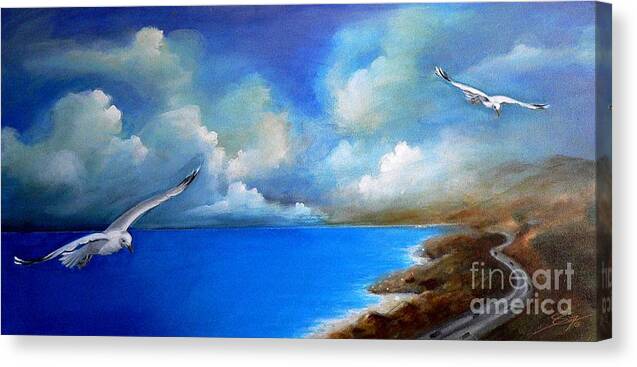 Acrylics Canvas Print featuring the painting Pacific Highway 1 by Artificium -