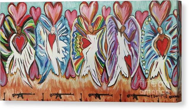 Angels Canvas Print featuring the painting Another Moment of Silence by Catherine Gruetzke-Blais