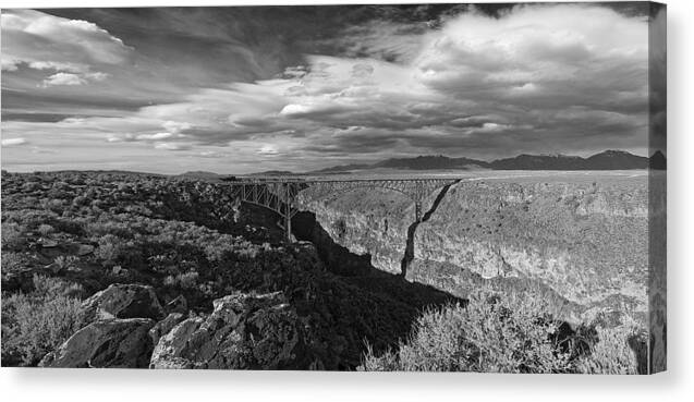 New Mexico Canvas Print featuring the photograph Bridge over the Rio Grande by Gary Cloud