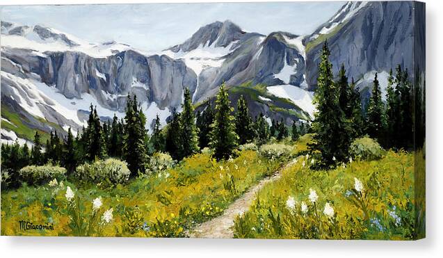  Mountains Canvas Print featuring the painting Goals by Mary Giacomini
