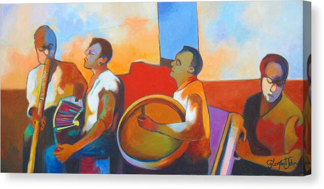 Band Canvas Print featuring the painting Jing Ping Band by Glenford John
