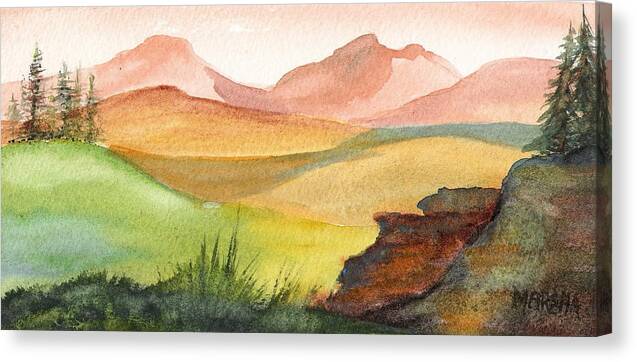Landscape Canvas Print featuring the painting Overlook by Marsha Woods