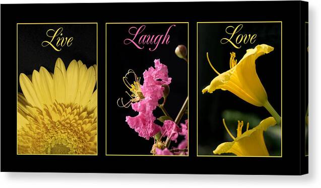 Yellow Canvas Print featuring the photograph Pink and Yellow Flowers by Jessica Wakefield