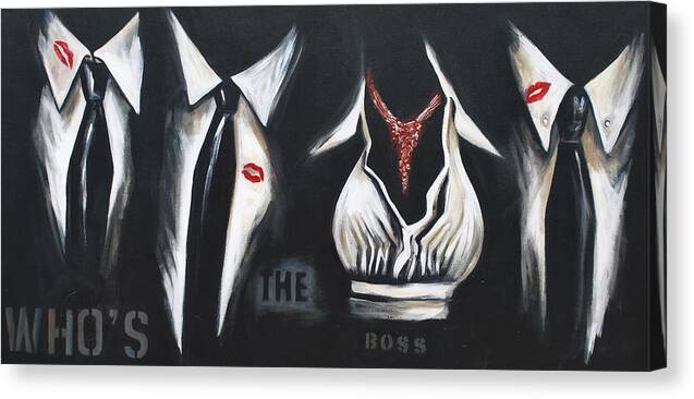 Art Canvas Print featuring the painting She's the Boss by Lori McPhee