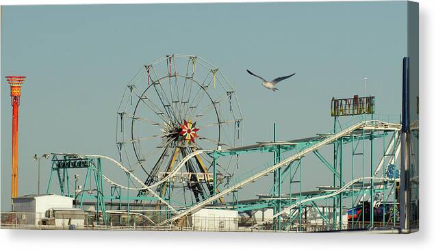 Rides Canvas Print featuring the photograph The Steel Pier Amusements by Margie Avellino