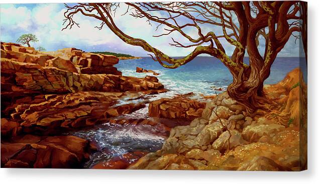 Nature Canvas Print featuring the painting Old Sentinel by Hans Neuhart