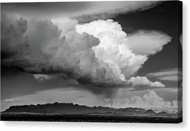 Thunderstorm Canvas Print featuring the photograph Thunderstorm Over The Chisos by Al White