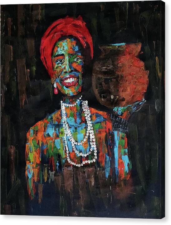 Rmo Canvas Print featuring the painting Mother Provides by Ronnie Moyo