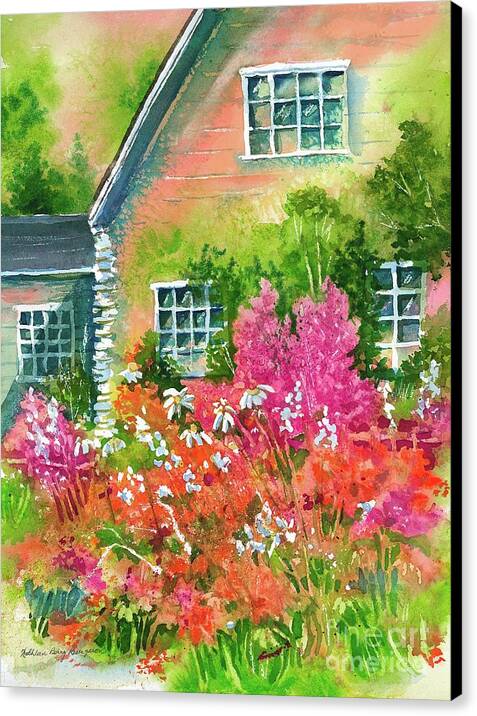 Vermont Canvas Print featuring the painting Vermont Cottage by Kathleen Berry Bergeron