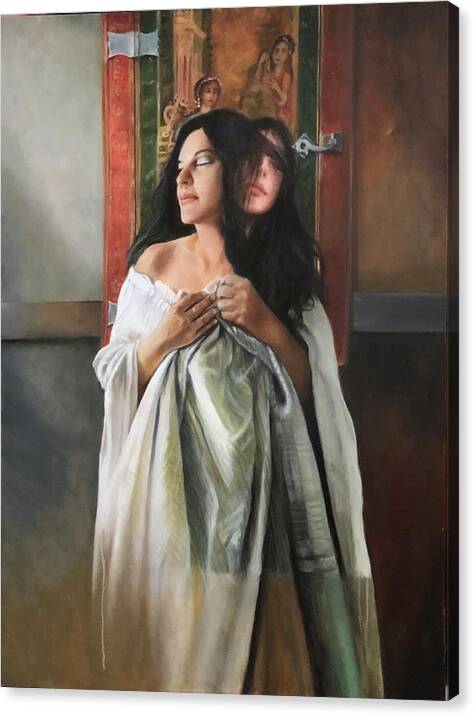 Woman Canvas Print featuring the painting Keshmakesh by Richard Ferguson