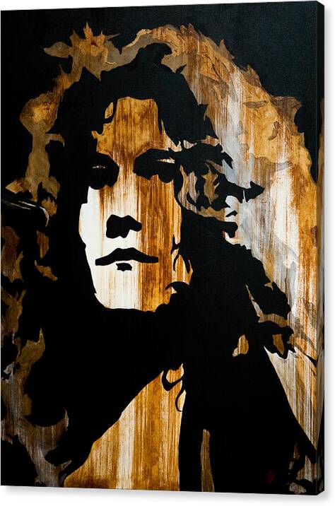 Robert Plant Canvas Print featuring the painting When movin through Kashmir by Brad Jensen