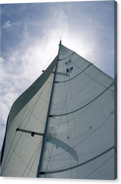 New Moon Sailing Canvas Print featuring the photograph Sails of the New Moon by Dan Podsobinski