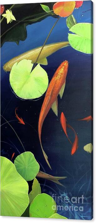 Goldfish Canvas Print featuring the painting Still Water by Hunter Jay