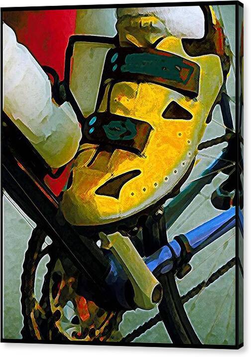 Bicycle Canvas Print featuring the painting Biker Boy Foot by Dale Moses