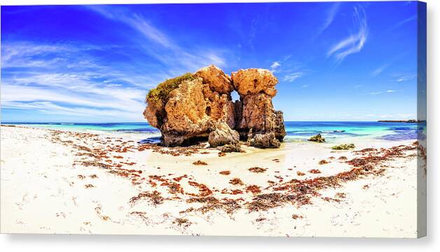 Mad About Wa Canvas Print featuring the photograph The Sentry, Two Rocks by Dave Catley