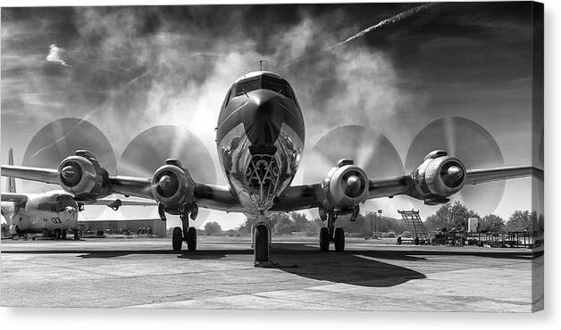 Aeroplane Canvas Print featuring the photograph Just Getting Warmed Up by Jay Beckman
