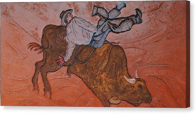 Cowboy Canvas Print featuring the painting Terror Cotto by Sandy Dusek