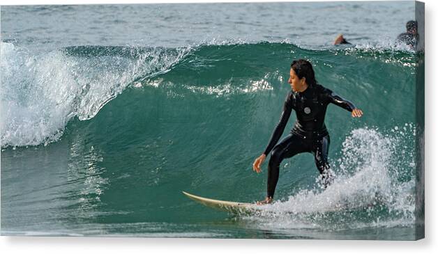 Beach Canvas Print featuring the photograph Playa Bruja Surfing #33 by Tommy Farnsworth