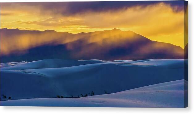 Tf-photography.com Canvas Print featuring the photograph Sunset on White Sands by Tommy Farnsworth