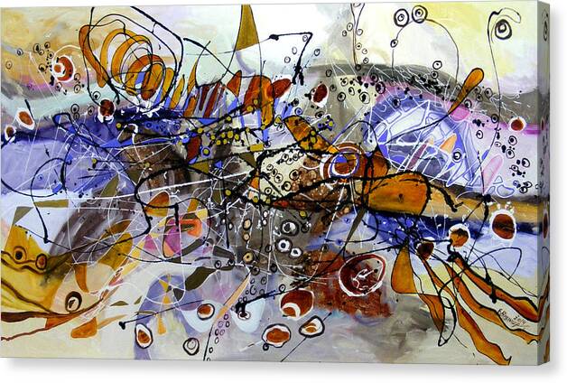 Abstract Canvas Print featuring the painting Cum scrie vantul by Elena Bissinger