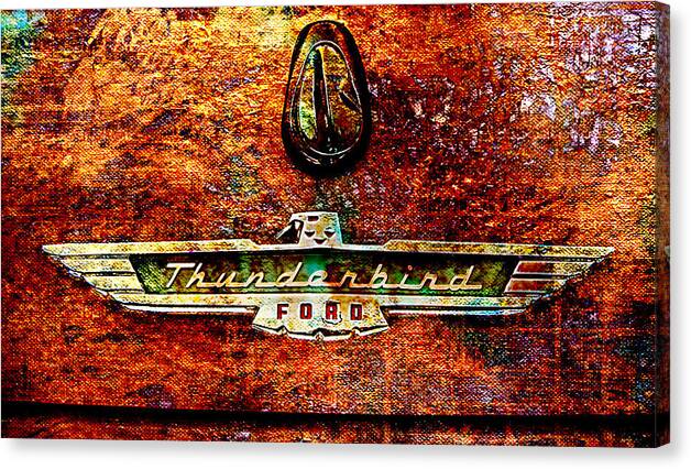 Thunderbird Canvas Print featuring the photograph T-Bird Grunge by Greg Sharpe