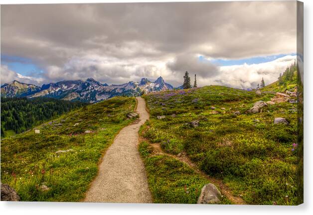 Tf-photoscapes Canvas Print featuring the photograph Alpine Gardens Mt Rainier #2 by Tommy Farnsworth