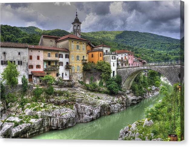 River Canvas Print featuring the photograph A Picturesque Village by Uri Baruch