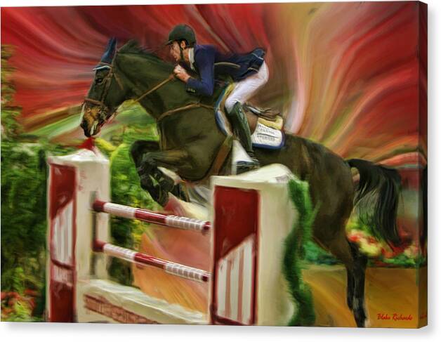 Andrew Ramsay Canvas Print featuring the photograph Andrew Ramsay on Horse Adamo Van't Steenputie by Blake Richards