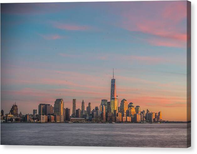 New York Canvas Print featuring the photograph Good Morning from Hoboken by Stacey Granger