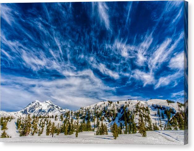 Mt. Baker Canvas Print featuring the photograph Mt. Baker Clouds by Tommy Farnsworth