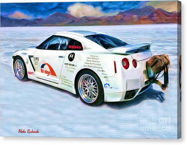  Canvas Print featuring the photograph Nissan Salt Flats by Blake Richards