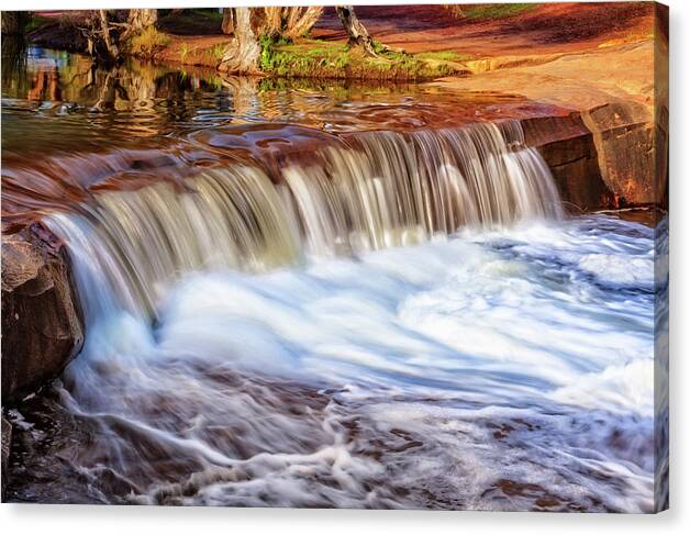 Mad About Wa Canvas Print featuring the photograph Full Flow, Noble Falls, Perth by Dave Catley