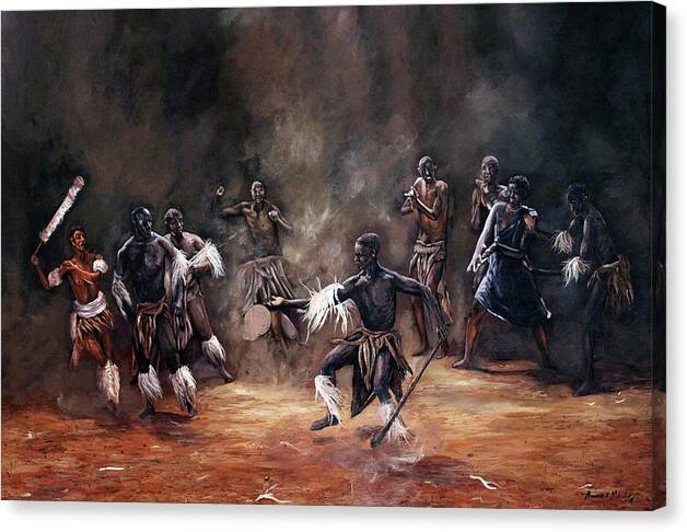 African Art Canvas Print featuring the painting Becoming A King by Ronnie Moyo