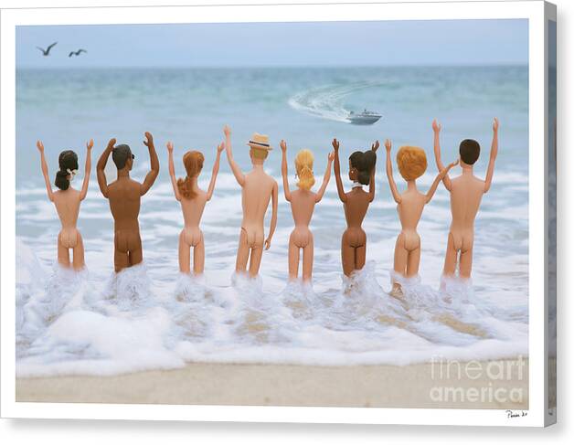 Barbie Canvas Print featuring the digital art International Skinny Dip Day by David Parise