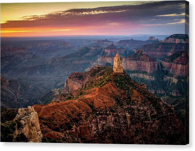Mount Hayden Canvas Print featuring the photograph North Rim Sunrise by Mikes Nature