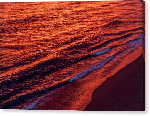 _mexico-mazatlan-area Canvas Print featuring the photograph Red Sunset Mazatlan by Tommy Farnsworth