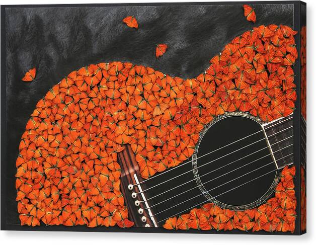Guitar Canvas Print featuring the mixed media The Lead Guitar by Scott Fulton