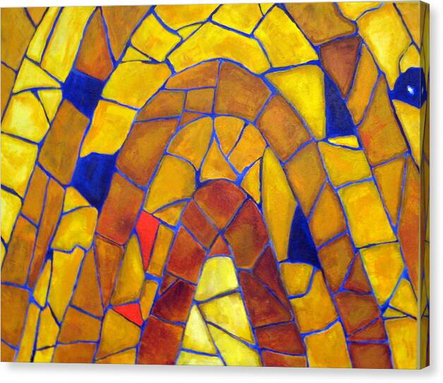 Stained Glass Canvas Print featuring the painting To Be Decided by Edy Ottesen