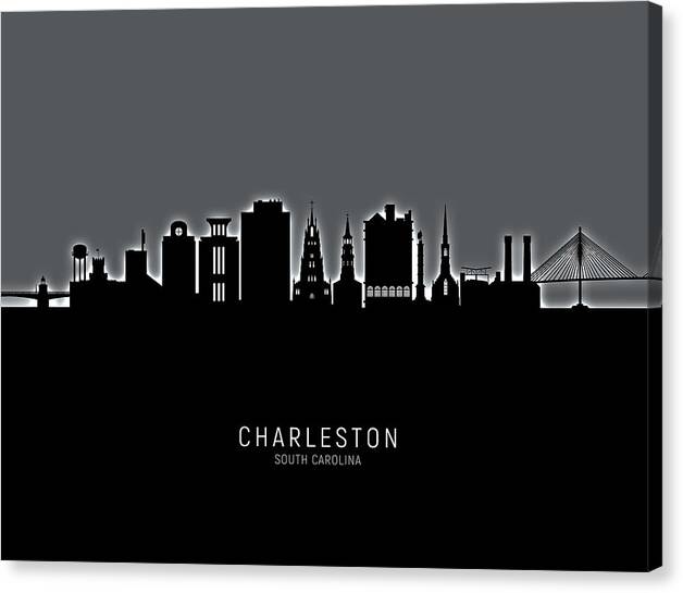 Charleston South Carolina Skyline by Michael Tompsett